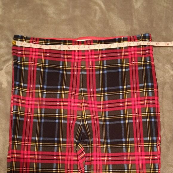Gretchen Scott Gripe Less Tartan Pull-on Plaid Pants Size Small Ankle Crop - Picture 4 of 13
